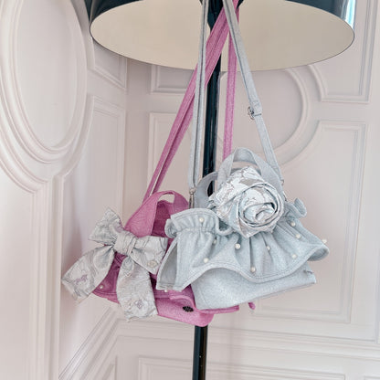 予約 ミディフリルバッグ Pearlette Bebe【ラメ】