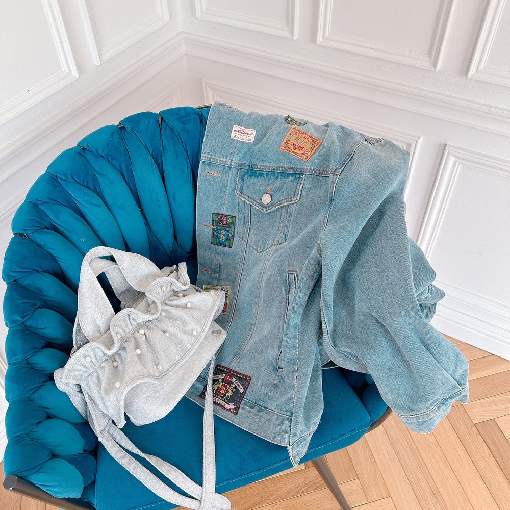 予約 ミディフリルバッグ Pearlette Bebe【ラメ】