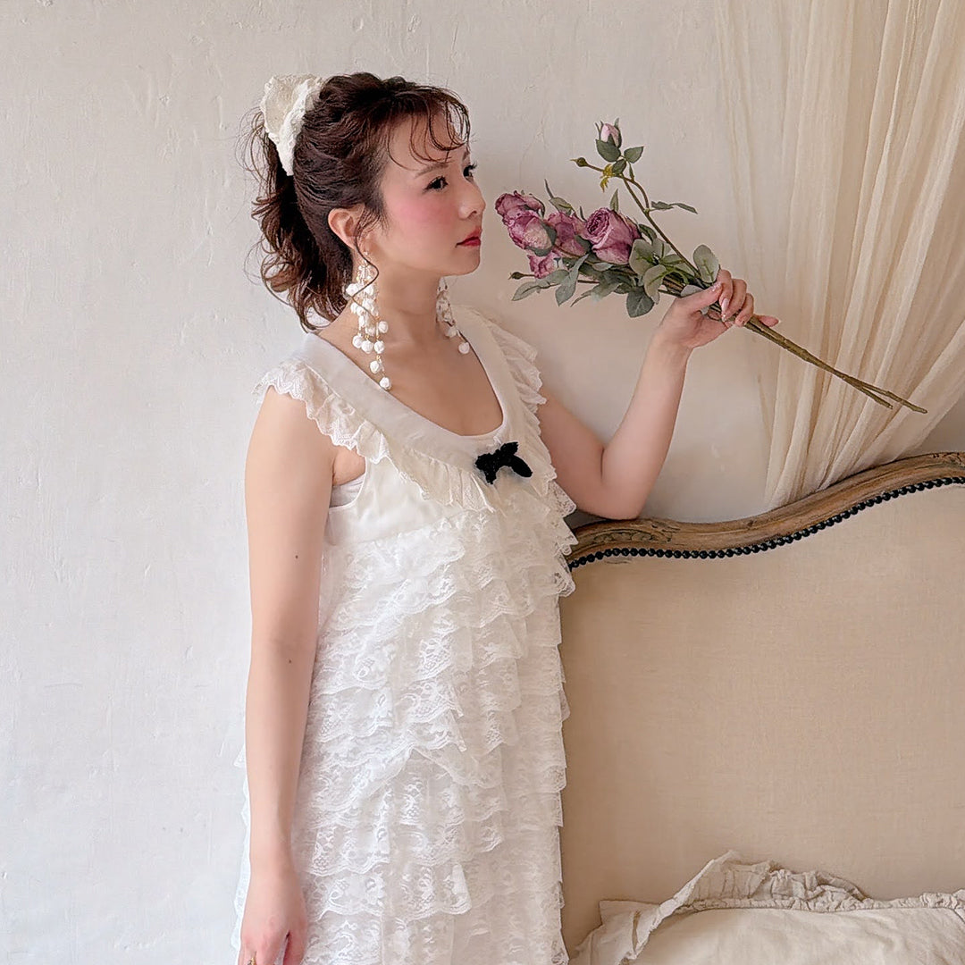 予約 White Muguet Drop-ピアス/イヤリング