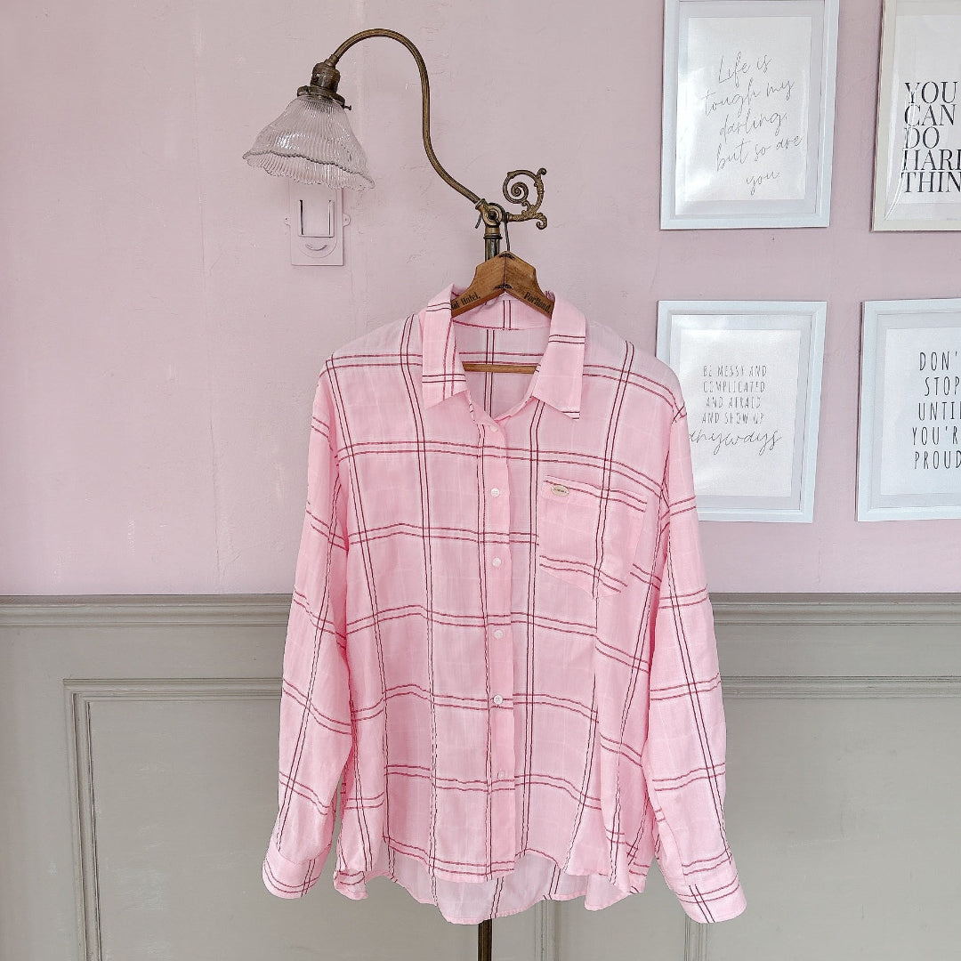 ★Pinkish Gridシャツ