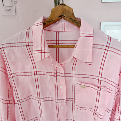 ★Pinkish Gridシャツ