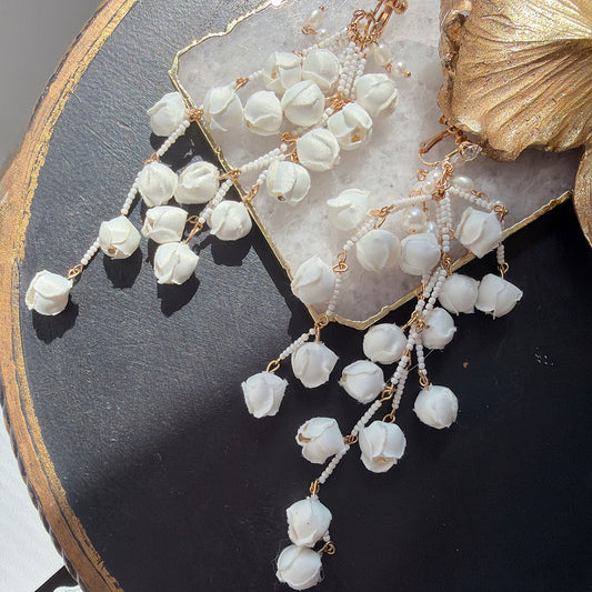 予約 White Muguet Drop-ピアス/イヤリング