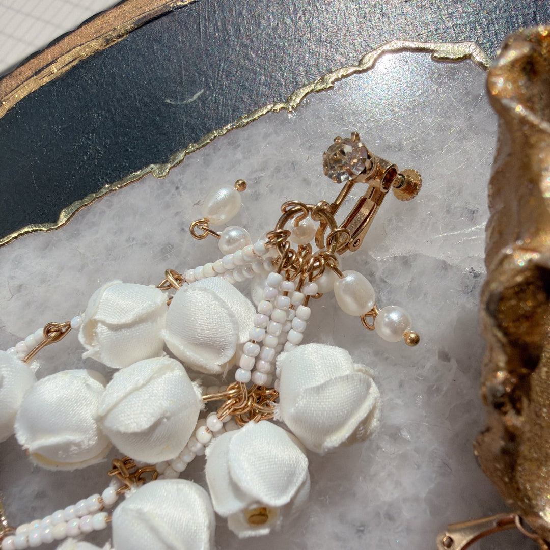 予約 White Muguet Drop-ピアス/イヤリング