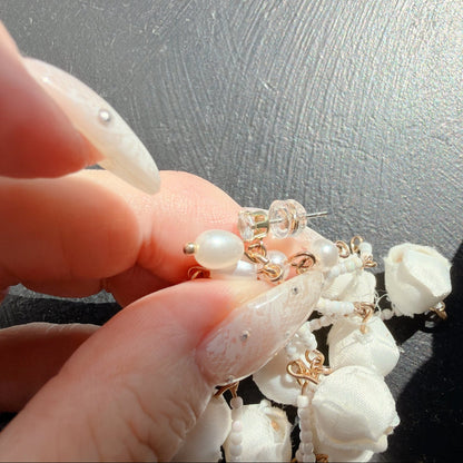 予約 White Muguet Drop-ピアス/イヤリング