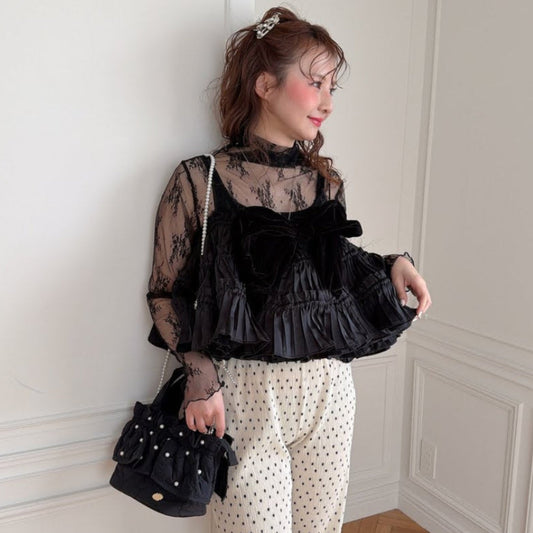 ★Opulent Bowキャミソール　ブラック