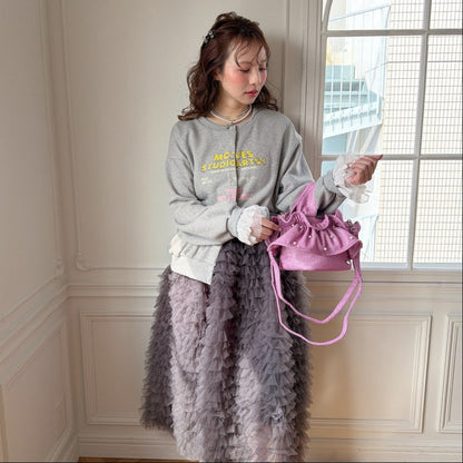 予約 ミディフリルバッグ Pearlette Bebe【ラメ】