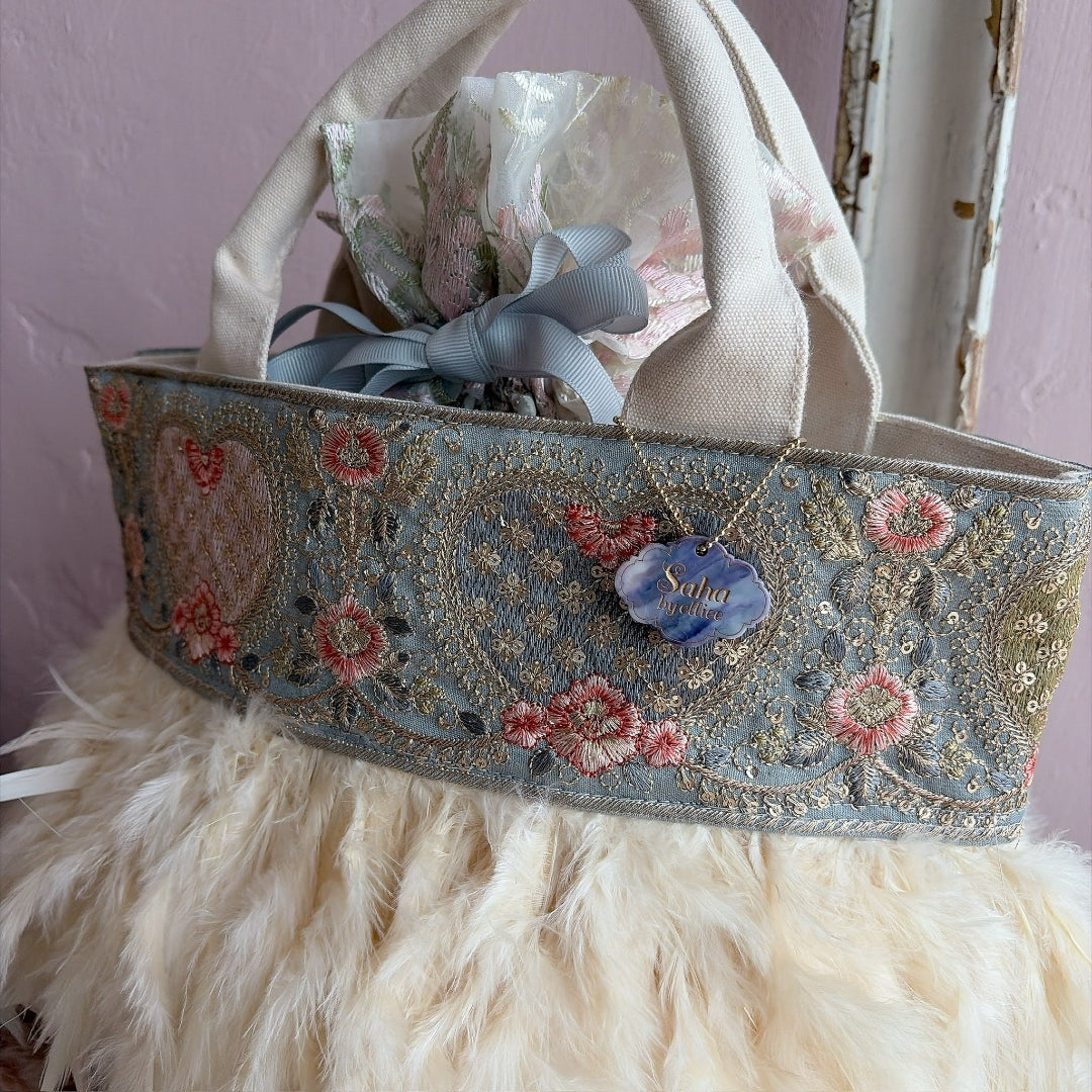 パイプトート+巾着 Marrakesh Belle-グレー