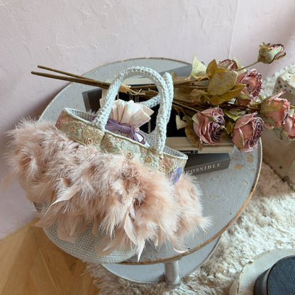 ニットトート+巾着 Marrakesh Belle-Grey