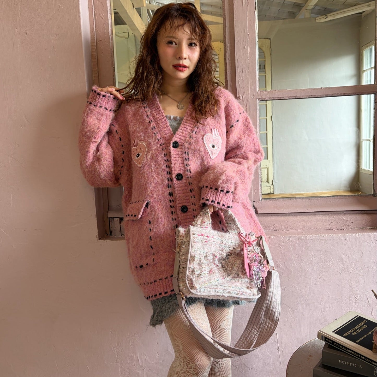 スクエアトート Tweedy Frame Tote