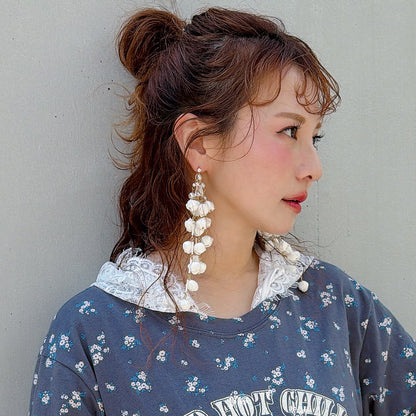 White Muguet Drop-ピアス/イヤリング