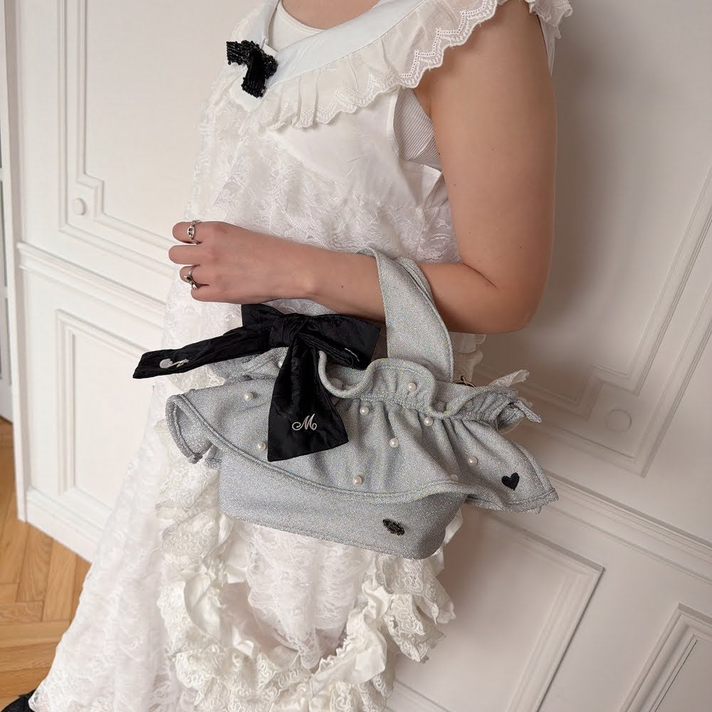 予約 ミディフリルバッグ Pearlette Bebe【ラメ】