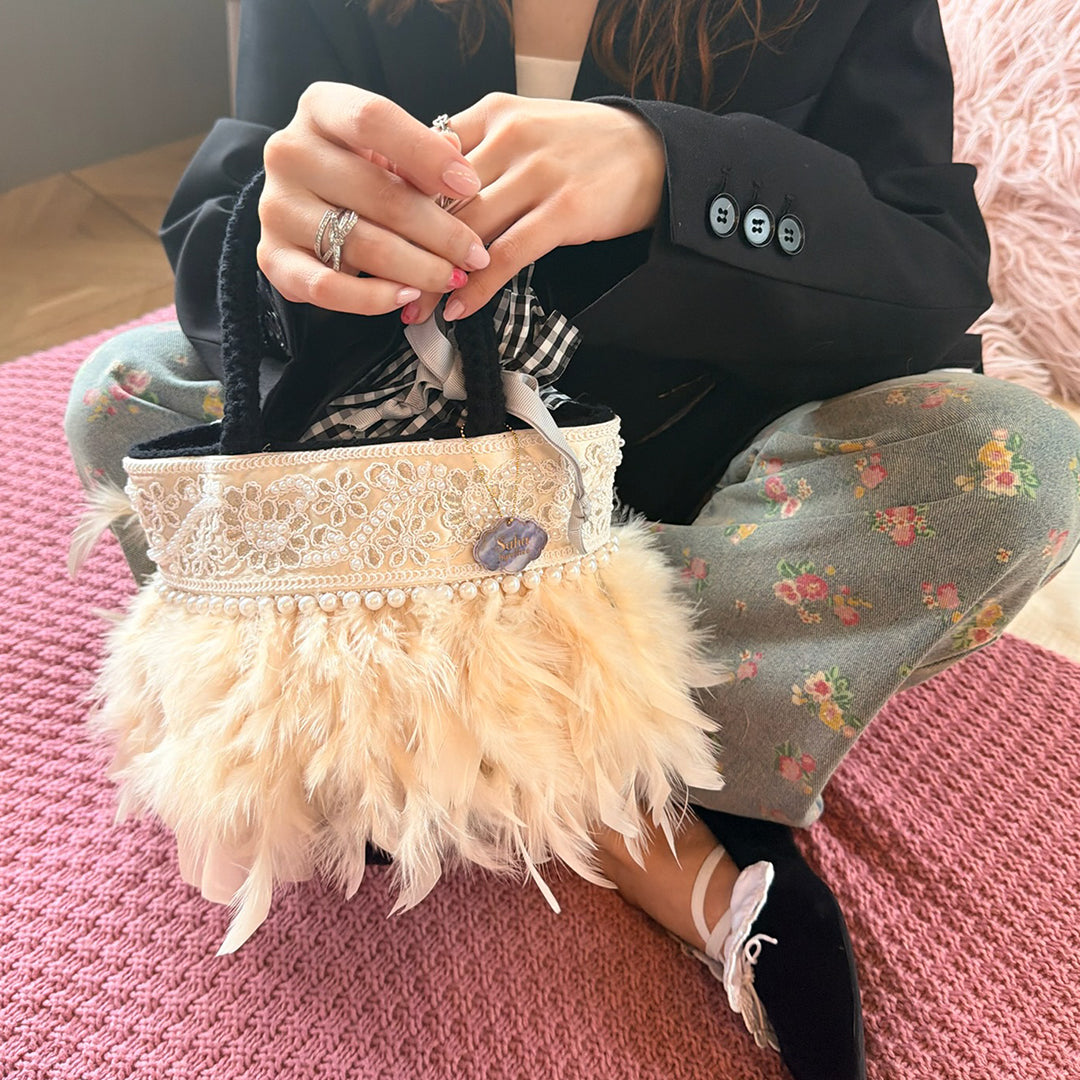 ニットトート+巾着 Dolce Perle