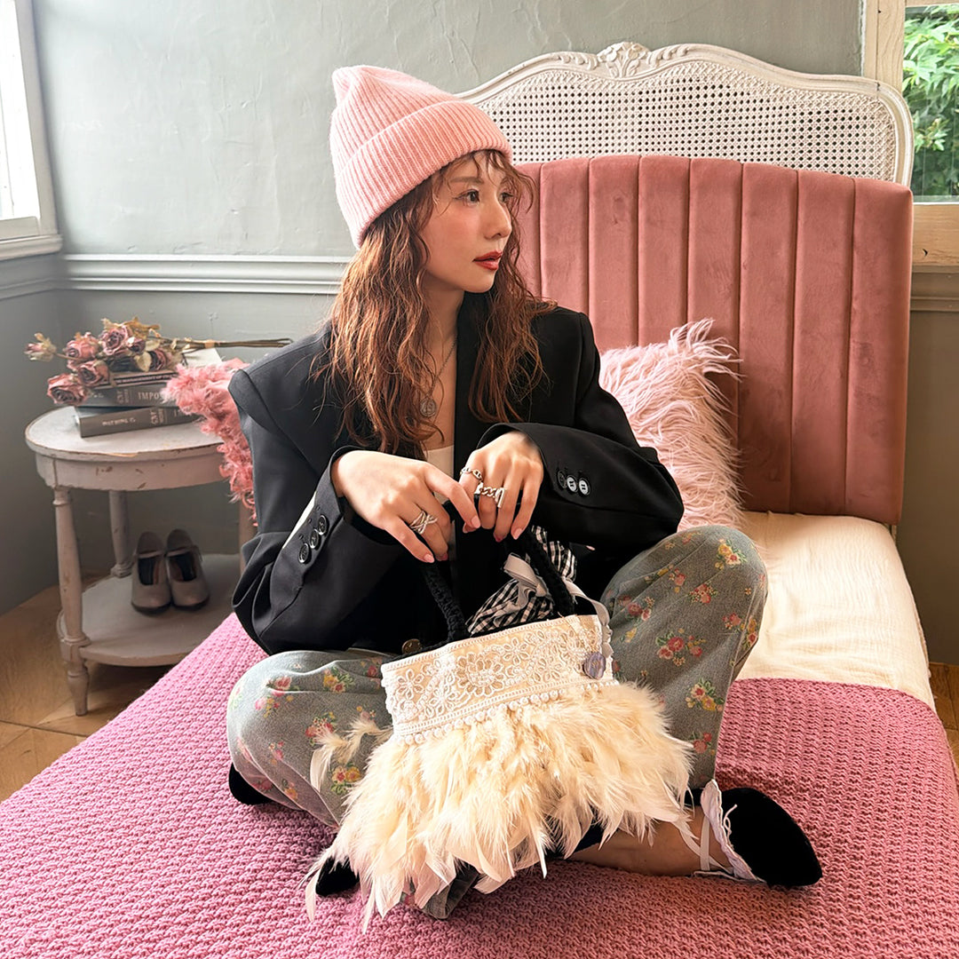 ニットトート+巾着 Dolce Perle