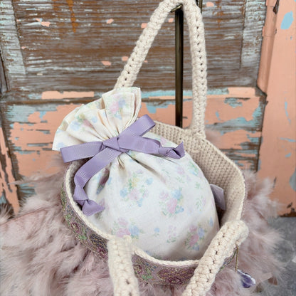 ニットトート+巾着 Marrakesh Belle-Grey