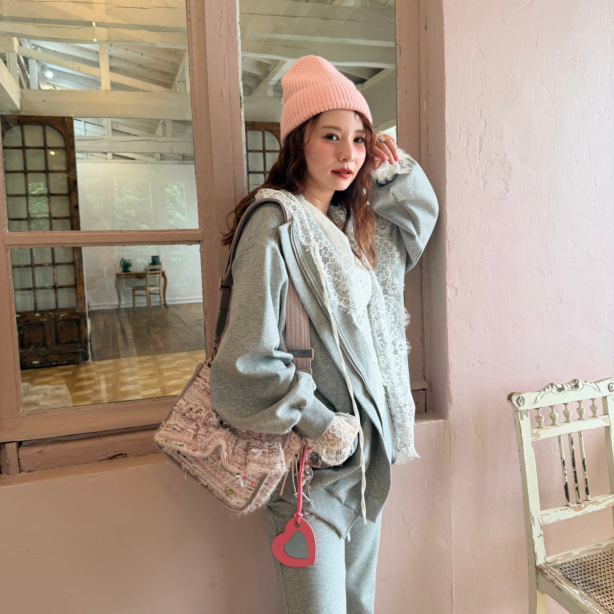 スクエアトート Tweedy Frame Tote