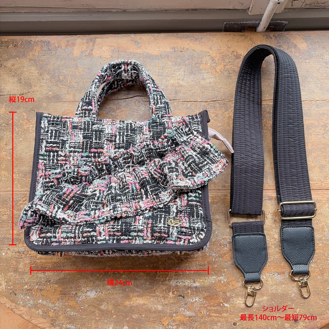 スクエアトート Tweedy Frame Tote
